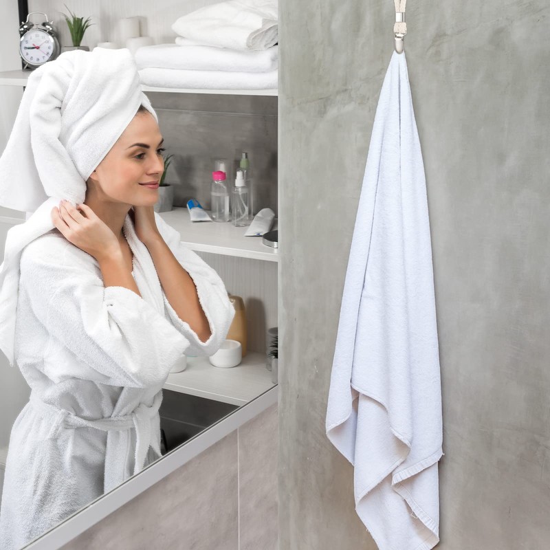 6 pcs Towel Clips, Metal Tea Towel Hooks with Woven