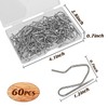 Metal Curtain Hooks 60Pcs Drapery Hooks Pins for Curtains Stainless