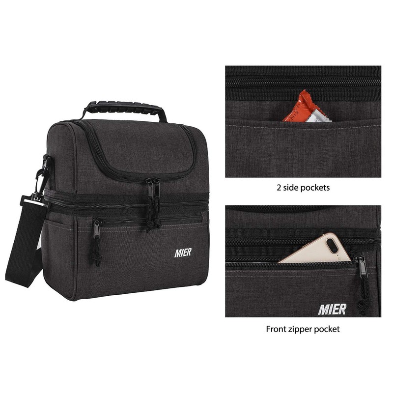 MIER Insulated Lunch Box Insulated Cool Tote Bag Lunch Kit