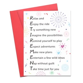 Retirement Gifts for Women and Men, Happy Retirement Greeting Card with Envelope Message Card, Ideal for Coworker, Teacher, Him, Her, Friend Farewell Gifts for Coworkers, Coworker Leaving Card