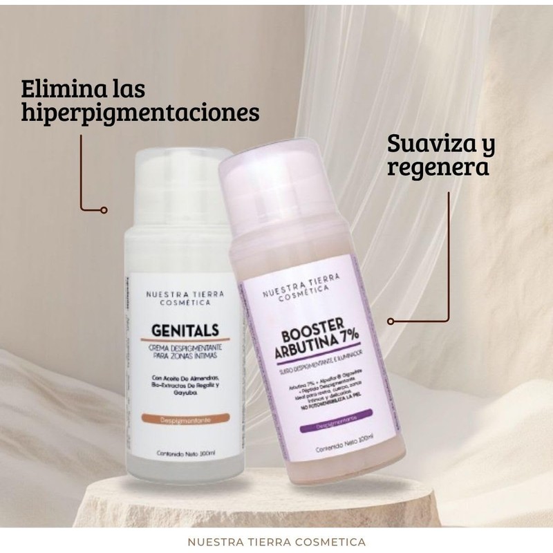 Kit despigmentante zona íntima Nuestra Tierra – Crema Genitals +