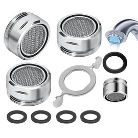 Nokwocy 3 Stck Strahlregler M24,Wasserhahn Sieb,Sieb Wasserhahn Aufsatz,Mischdse Einsatz mit Edelstahlfilter und Verchromten Mischdsenschlssel,fr Wasserh?hne,Wasserhahn Aufsatz Strahlregler