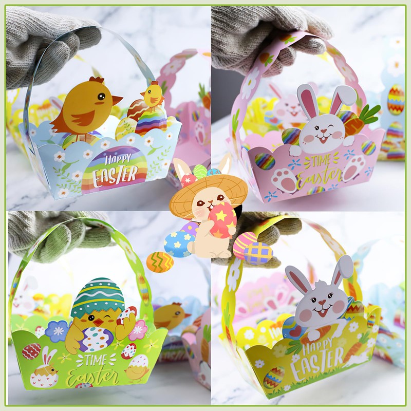 Pack of 8 Easter Baskets Craft Idea, Easter Baskets Crafts,