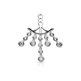 Earrings Chandelier Brass with Rhodium/14 Carat Gold Plating Ear Jacket Choice of Colours, Brass