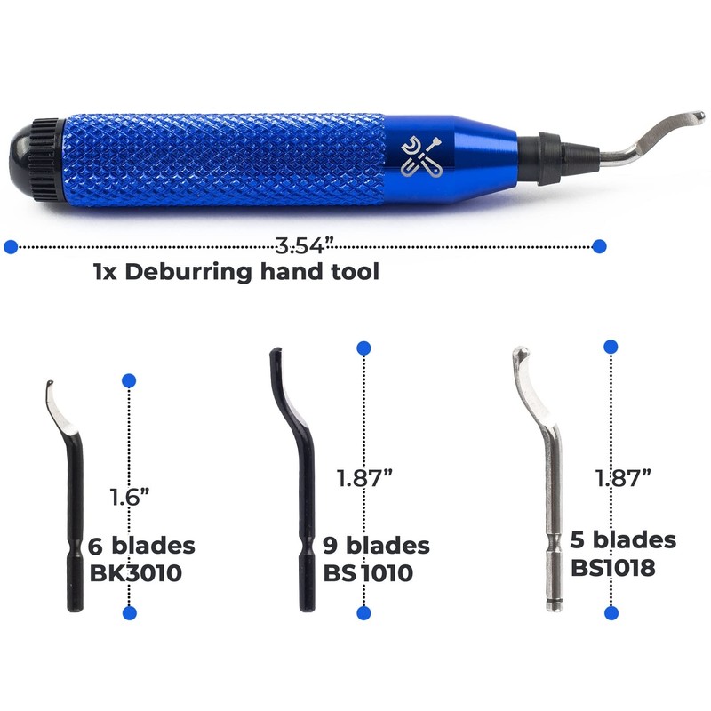 BroadBasic - Deburring Tool Kit with 20 High-Speed-Steel Blades |
