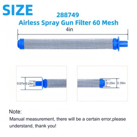 1pcs 288716 3/4-Inch Inlet Strainer Thread & 5 pcs 288749 Airless Spray Gun Filter Combination fits Airless Paint Sprayers Gun