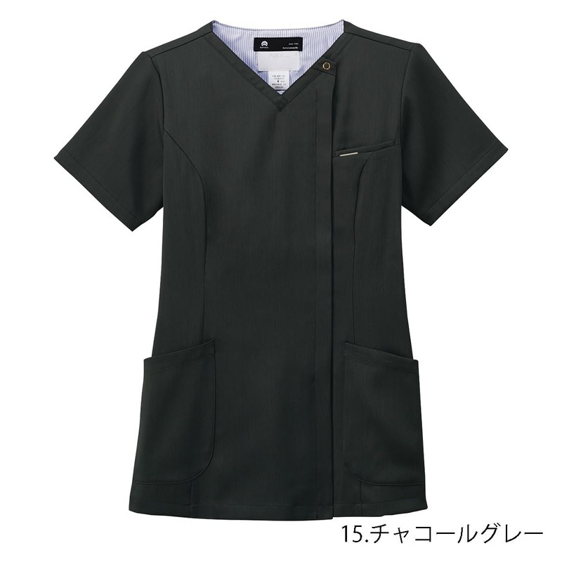 Luxury Series F 7082SC Women's Medical Scrub Jacket, charcoal gray