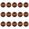 15 Wooden Buttons - Four-Eye Round Edge, Cardigan & Crochet