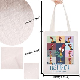 TSOTMO Cartoon Merch Cartoon Chicken Rooster Gift Chicken Hei Hei Tote Bga for Lovers Chick Mom Gift (HEI ERA)
