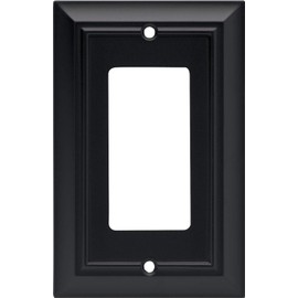 Architectural Single Decorator Wall Plate / Switch Plate / Cover, Flat Black, Packaging May Vary