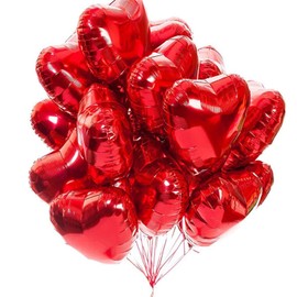 Pack of 20 Red Heart Balloons Valentine's Day 18 Inch Heart Shape Helium Balloons, Heart Balloons, Red Love Balloons, Heart Balloons, Heart Balloons