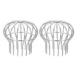 PATIKIL Gutter Guard 4 Inch, 2 Pack 304 Stainless Steel Down Pipe Filter, Anti-Blocking Line Cap Drain Cover Downspout Protector for Blockage Leaves Debris