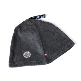 SAUNA REPUBLIC Sauna Hat, Curl Strap Type, Made in Japan, Large, Quick Drying, Sauna Cap, Certified, Imabari Towel Certified, Sauna Cap, gray, 68.0 cm