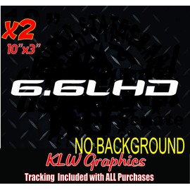 6.6L HD Decal Sticker Diesel Truck Stacks 2500 3500