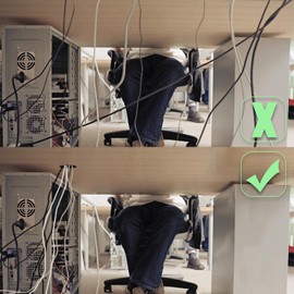 WJUAN 2 Pcs High End Desk Caps 59 mm | Cord Hole Cover Organizers for Desks, Office & Worktops | Color: Black | Material: Zinc Alloy (Bronze)