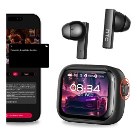 Audfonos Htc Ne40 Ai Auriculares Inalambricos Bluetooth 6.0 Traductores Traduccin de subttulos Con Smart Display Tocable Ipx5 in-earImpermeable       