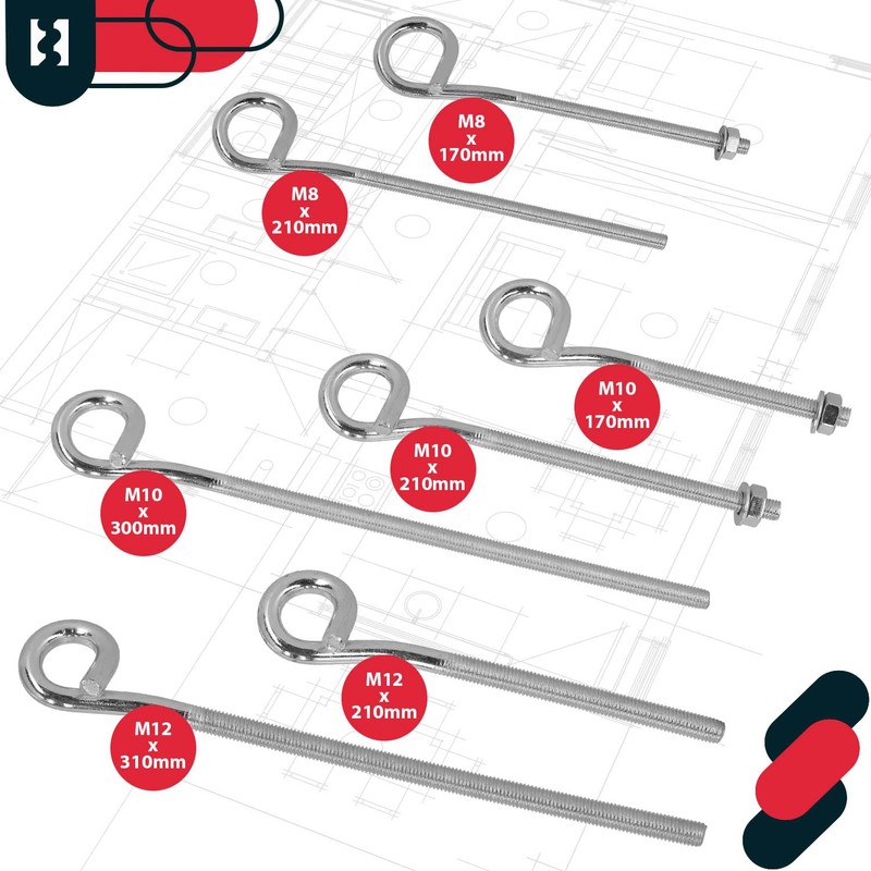 KOTARBAU Set of 2 swing hooks, screw hooks, M12, 310