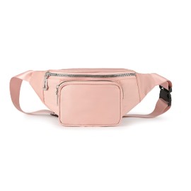 Premium Quality | Unisex Fanny Pack Adjustable Belt | Great Travel Fanny Packs for Women and Men | Waist Pouch for Workout, Running, Hiking, Fashion | Crossbody Belt Bag for Women (Pua Pink)