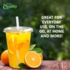EcoQuality Clear Plastic Disposable Cups with Lids and Straws 50