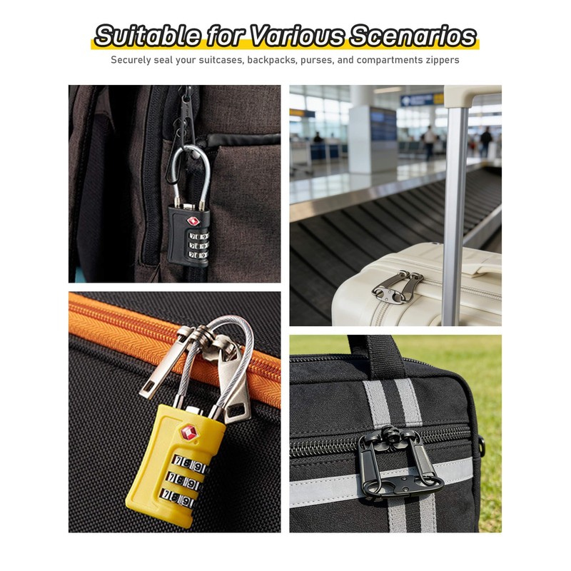 Oythiem TSA Approved Combination Luggage Locks & 4 Zipper Locks