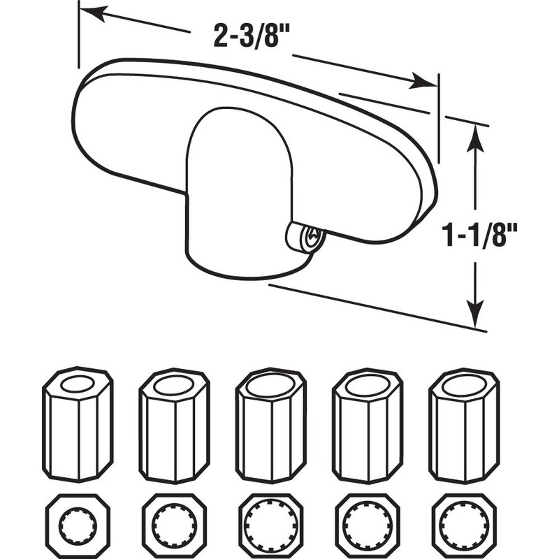 Prime-Line H 3892 Operator Tee Handle, 1-1/8 In. x 2-3/8