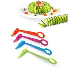 Leddy Living 4PCS Spiral Vegetable Cutter, Vegetable Cutter, Curl Cutter, Suitable for Creative Fruit and Vegetable Twist Carrot, Zucchini, Cucumber, Apple, Potato