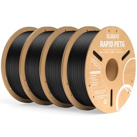 ELEGOO Filamento PETG Rápido 1,75 mm 4KG Negro, PETG de Alta Velocidad 30-600 mm/s para Impresora 3D, Precisión Dimensional +/- 0,02 mm, Carrete Filam
