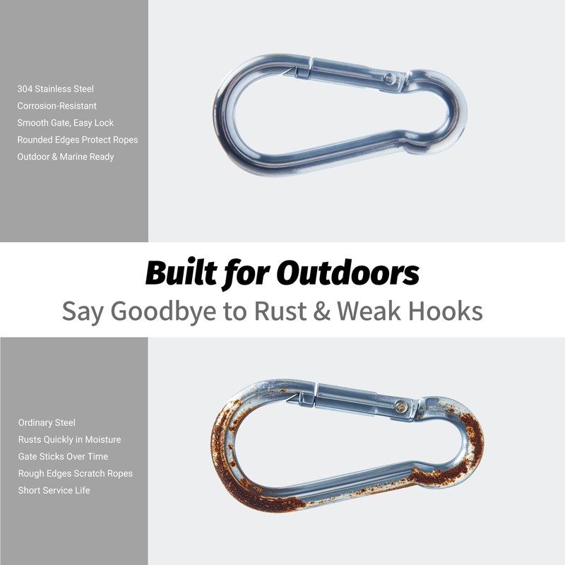 Kivomot Spring Snap Hook, 10 Pack – 304 Stainless Steel,