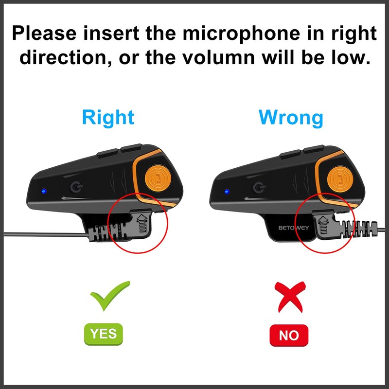 BETOWEY BT-S2 Motorcycle Communication System Headset 1000 m Helmet Intercom