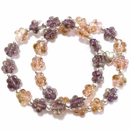 ARTSY Crafts Glow in the Dark Firefly Beads Bracelet, Unique Inspirational Bracelets with Meaning, Mermaid Crystal Healing Chakra Birthday Gifts (Purple+Pink 6-7")