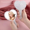 Framendino, 2 Pack Rhinestone Handheld Mirror Heart Bling Mirror Glitter