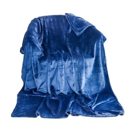 Navy Blue Flannel Fleece Blanket fluffy throw Super soft Bed Blanket warm comfortable Throws for sofa/couch/plush/Lightweight/Travel Blankets, Double Size, 150x200cm