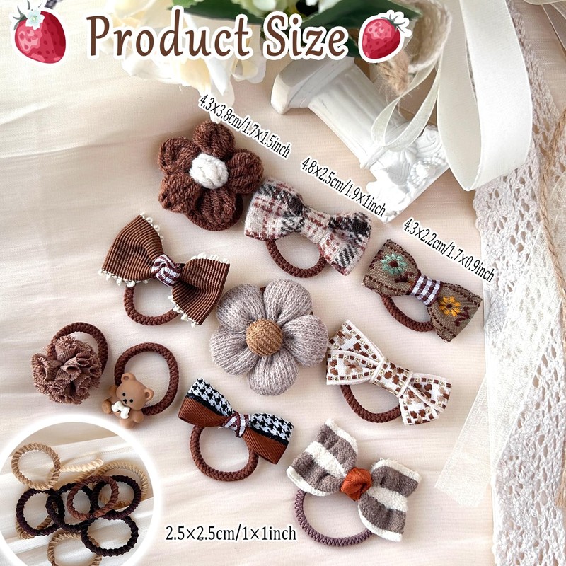 30Pcs Small Dog Hair Bows with Rubber Bands Handmade Girls