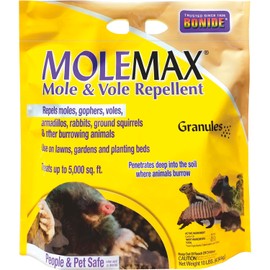 Bonide MOLEMAX Mole & Vole Repellent Granules, 10 lbs. Ready-to-Use, Outdoor Lawn & Garden Mole Control, People & Pet Safe