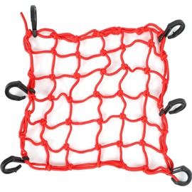 fogman Motorcycle Net Touring Elastic Cargo Rubber Resinet Hook Reinforced (30 x 30 cm, Red)