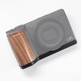 Iborrys Premium Real Wood Camera Grip, Compatible with Ricoh GR IV GR4 Camera, Dedicated L Shaped Quick Release Plate Artisan Handcrafted Premium Retro Natural Wood Handle (Walnut Chalkboard)