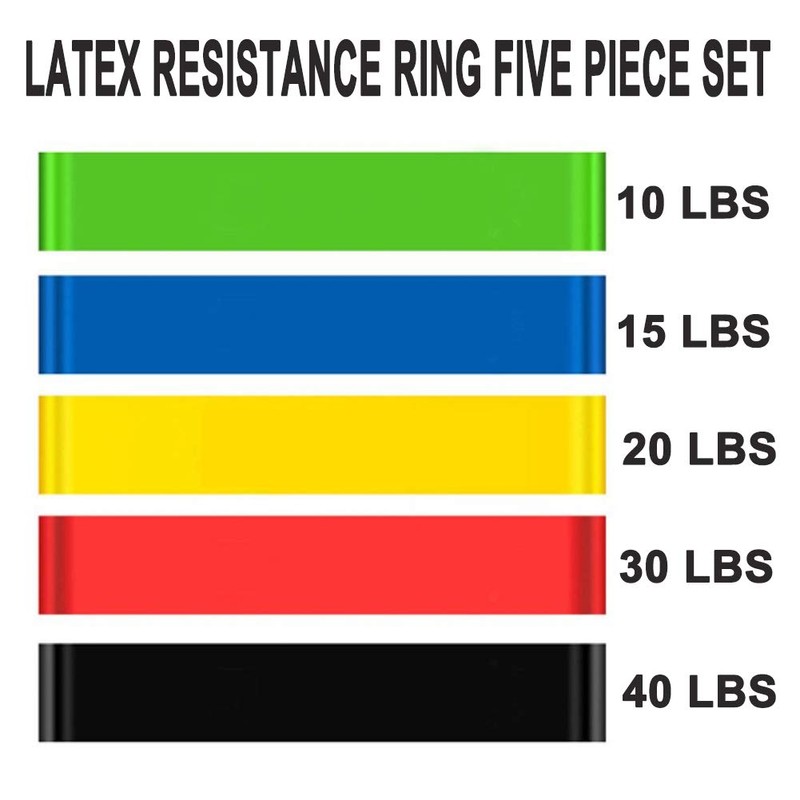 Resistance Loop Band Set for Home Fitness Includes 5 Resistance