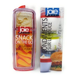 Joie Snack On The Go Bundle with Joie Condiments On The Go, Assorted Colors