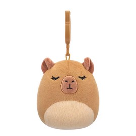 Squishmallows 3.5"" Clip-On Lijjian The Capybara, Small, Brown