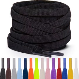 Miscly Flat Elastic Shoelaces (Black, 54" (137 cm))