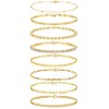 KALVICA 8 Pieces Chain Bracelets for Women 14 Carat Gold-Plated