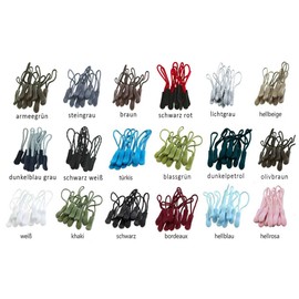 10 Zip Loops, 70 Colours, Zip Pendant, Zip Extension, Pull Pendant, Colour: Aquamarine