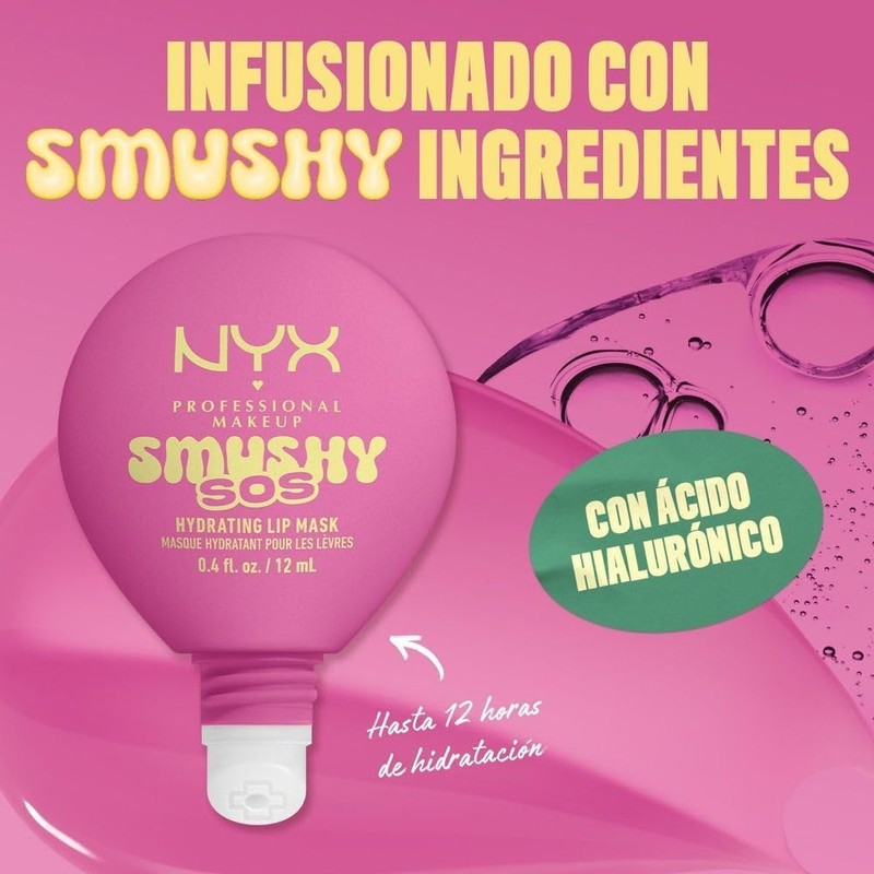 NYX Professional Makeup, Smushy SOS,Mascarilla Labial Hidratante Tipo Balsamo de
