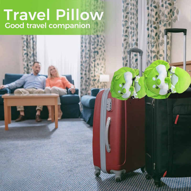 EZZNTIAL Corgi Convertible Travel Pillow - Stuffable Neck Support &