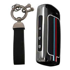 KUNIO Keyless Key Case Fits Mazda 2019-2023 3-Button Metal Housing, B Black