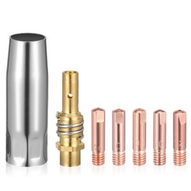 24-Piece MIG/MAG Welding Accessory Set, Wear Parts Set with 20 x Power Nozzle M6 0.6 0.8 0.9 1.0 1.2 mm, 5 x Welding Nozzles, 2 x Nozzle Sticks, 2 x Insulator, 1 Wrench for MIG MAG Welding Torch