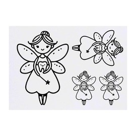 4 x 'Tooth Fairy' Temporary Tattoos - Water Resistant, Skin-Safe, Non-Toxic Transfers, Mixed Sizes (TO00074254)