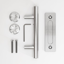 QINAIXQM 24 cm Sliding Door Handle, Double-Sided Barn Door Handle, Embedded, Invisible Stainless Steel