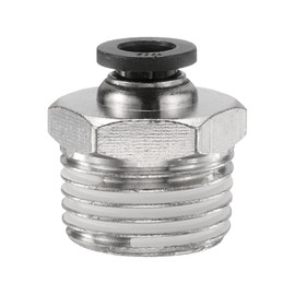 QUARKZMAN Pneumatik Steckverbinder, Schlauchverbinder 1/4" Rohr OD x 1/2 Zoll NPT Gewinde Männlicher Gerader Schnellsteckverbinder Push to Connect Fittings für Bremssysteme, Schwarz