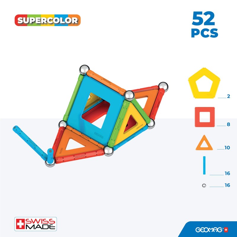 Geomag - Supercolor Magnetic Constructions for Kids, Magnetic Toy, Green